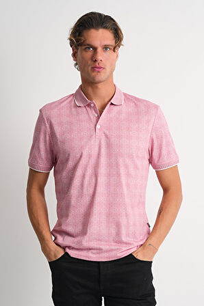 ALEXANDERGARDI Erkek Desenli Polo Yaka T-shirt