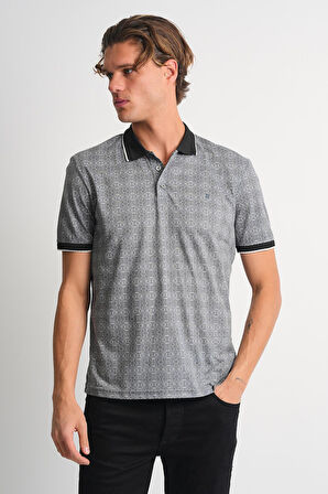 ALEXANDERGARDI Erkek Desenli Polo Yaka T-shirt