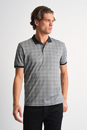 ALEXANDERGARDI Erkek Desenli Polo Yaka T-shirt