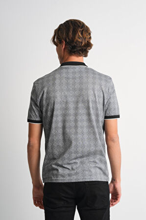 ALEXANDERGARDI Erkek Desenli Polo Yaka T-shirt