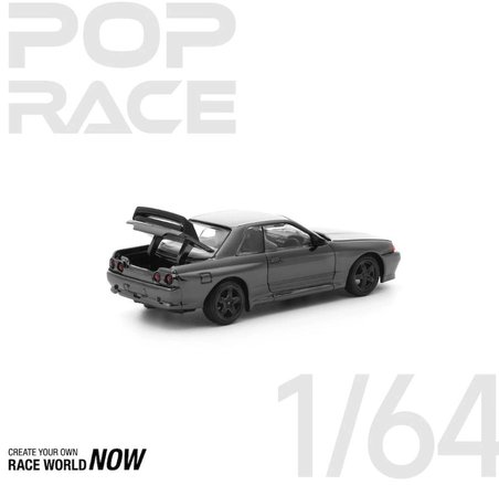Pop Race 1:64 Skyline GT-R R32 Dark Chrome Edition PRDC002 Diecast Model Araba