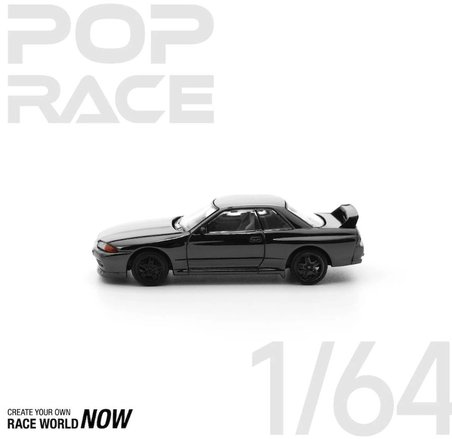 Pop Race 1:64 Skyline GT-R R32 Dark Chrome Edition PRDC002 Diecast Model Araba