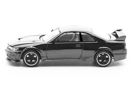 Pop Race 1:64 Nissan Skyline GT-R R33 400R Dark Chrome Edition PRDC003 Diecast Model Araba