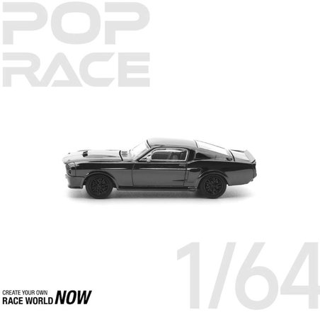 Pop Race 1:64 Shelby Mustang GT500 Dark Chrome Edition PRDC004 Diecast Model Araba