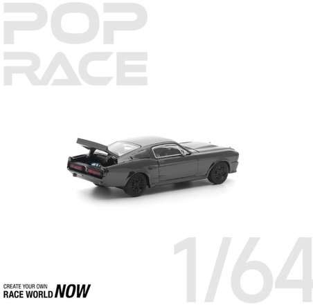 Pop Race 1:64 Shelby Mustang GT500 Dark Chrome Edition PRDC004 Diecast Model Araba