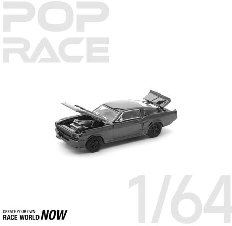 Pop Race 1:64 Shelby Mustang GT500 Dark Chrome Edition PRDC004 Diecast Model Araba
