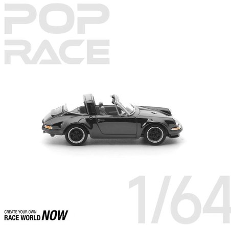 Pop Race 1:64 Porsche 911 Singer Targa Dark Chrome Edition PRDC001 Diecast Model Araba