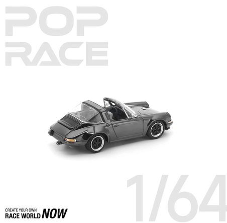 Pop Race 1:64 Porsche 911 Singer Targa Dark Chrome Edition PRDC001 Diecast Model Araba