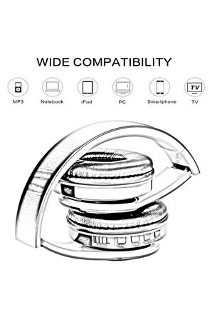 Wireless Kablosuz + Aux Girişli Kulak Üstü Bluetooth Kulaklık