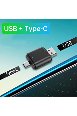 Carplay Usb ve Type-c 2in1 Araç Multimedya Adaptörü Yeni Tasarım Mini Kablosuz İOS ANDROİD Uyumlu