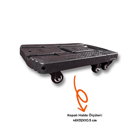 Portakap 200 kg Taşıma Kapasiteli, Siyah Katlanır Çek Çek