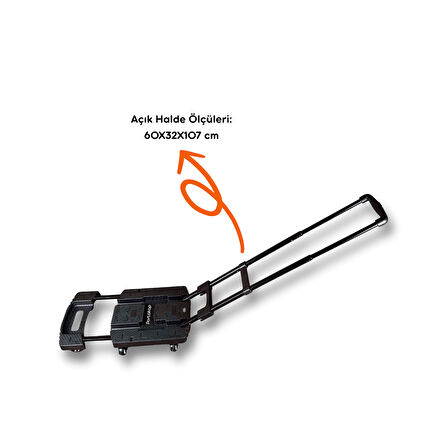 Portakap 200 kg Taşıma Kapasiteli, Siyah Katlanır Çek Çek