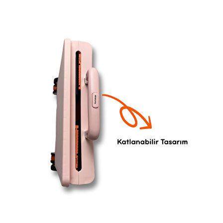 Portakap 8 Tekerlekli, 55 Litre Pembe Katlanır Alışveriş Arabası