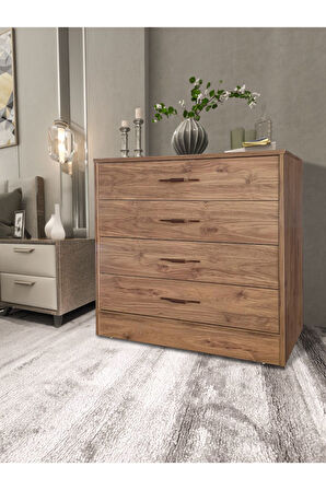 Atlantik çam şifonyer 4 çekmece