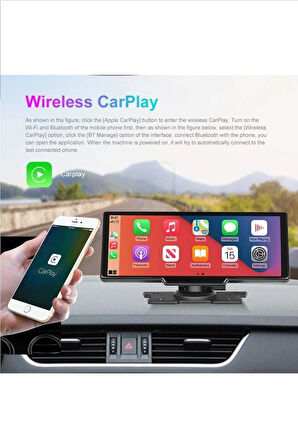 4K 10.26 Inç Ultra HD Wifi Carplay Ön Arka Araç Kamerası İkisi Bir Arada Set Ios Android Navigasyon