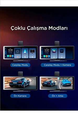 4K 10.26 Inç Ultra HD Wifi Carplay Ön Arka Araç Kamerası İkisi Bir Arada Set Ios Android Navigasyon