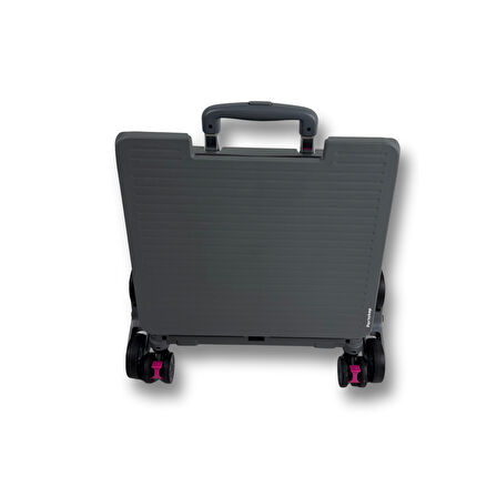 Portakap Piknik Masalı, 8 Tekerlekli, 55 Litre Gri Katlanır Alışveriş Arabası - Merdiven Çıkan