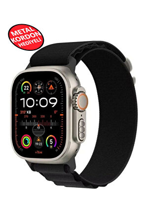 Ultra 2 Akıllı Saat Çelik Kordon Hediyeli Gri Kasa 49mm Nfc Bildirim Sesli Arama Özellikli LG68