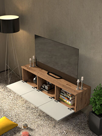 BOHEM 135 CM 3 KAPAKLI DUVAR TV ÜNİTESİ MDF KAPAK