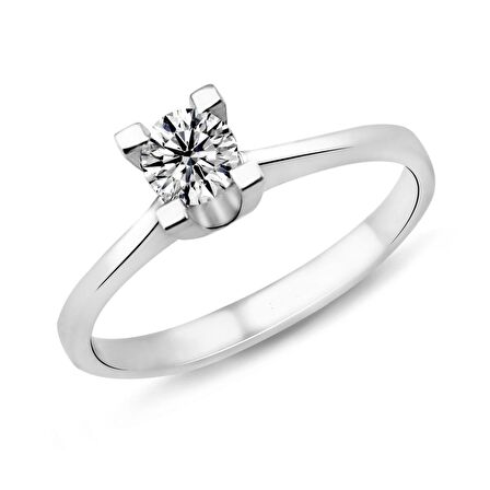 0.38 Karat D Renk HRD Sertifikalı Pırlanta Tektaş Yüzük PR123