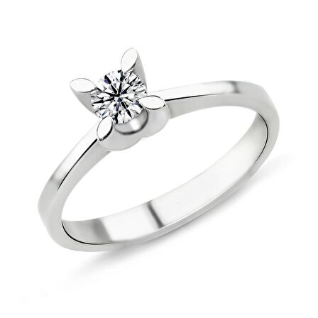 0.27 Karat F Renk Pırlanta Tektaş Yüzük PR128