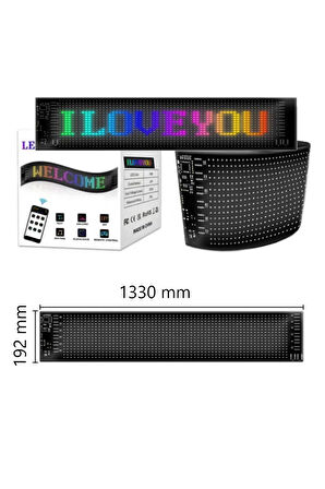 133 Cm İşyeri Tır Kamyon Otobüs Uyumlu Rgb Led Panel 19,2x133cm Ölçü 16x144 Led Sayısı Kumanda+Kablo