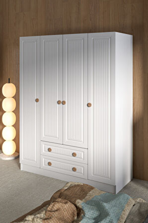 4 KAPAK 2 ÇEKMECE GARDIROP MDF KAPAK