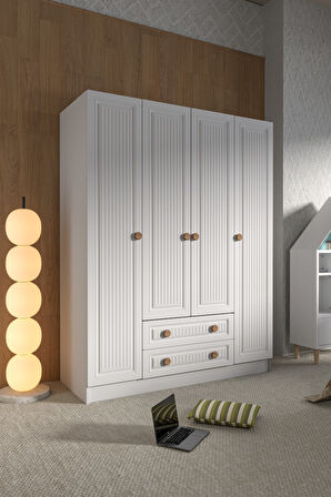 4 KAPAK 2 ÇEKMECE GARDIROP MDF KAPAK