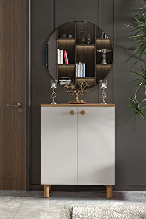 Bohem 2 Kapaklı 3 Raflı Çok Amaçlı Ayakkabılık Erzak Dolabı