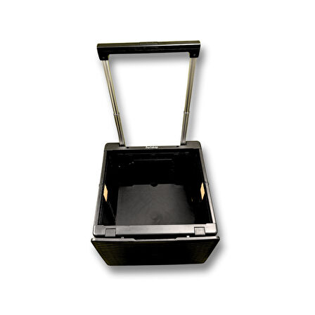 Portakap Ultra Geniş, 8 Tekerlekli, 85 Lt Siyah Katlanır Alışveriş Arabası - Merdiven Çıkan, USB Port Girişli ve Bardak Tutuculu