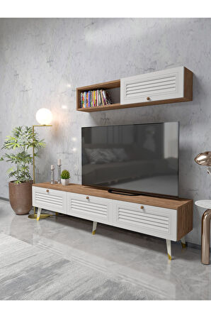 BOHEM 180 CM TV ÜNİTESİ MDF KAPAK RAFLI MODEL
