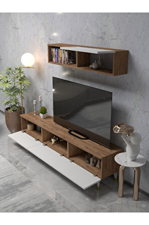 BOHEM 180 CM TV ÜNİTESİ MDF KAPAK RAFLI MODEL