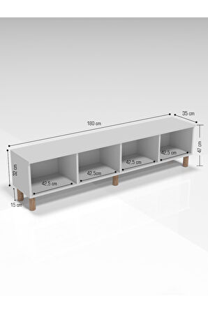 BOHEM 180 CM BEYAZ TV ÜNİTESİ