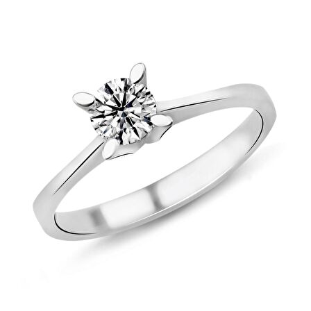 0.34 Karat F Renk HRD Sertifikalı Pırlanta Tektaş Yüzük PR217