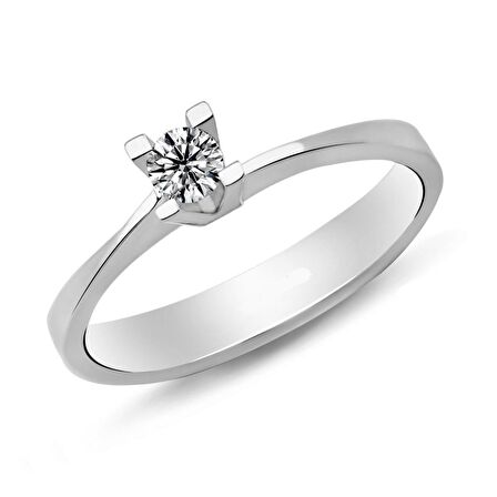 0.18 Karat E Renk Pırlanta Tektaş Yüzük PR231