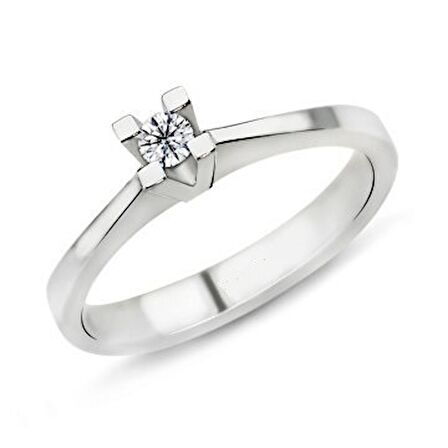 0.18 Karat D Renk Pırlanta Tektaş Yüzük PR240