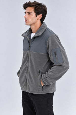 Erkek Softshell Polar Ceket Su Geçirmez Tam Fermuarlı Rahat Günlük Kullanım