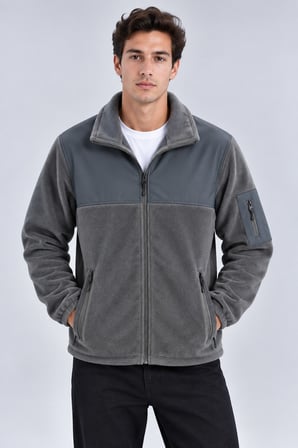 Erkek Softshell Polar Ceket Su Geçirmez Tam Fermuarlı Rahat Günlük Kullanım