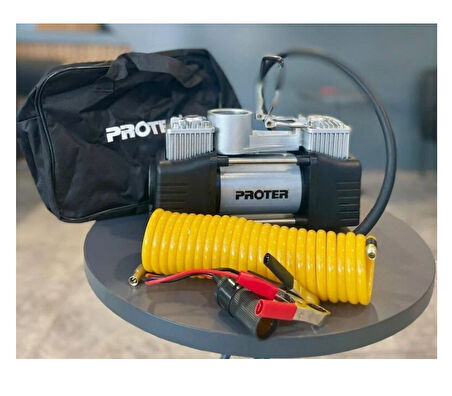 Proter PR265 Çift Pistonlu 12V 150PSI Lastik Şişirme Kompresörü