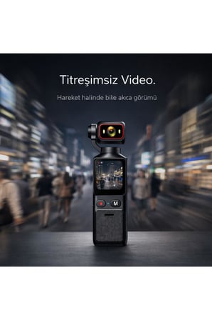 2K Aksiyon Kamera 180° Döner Lens | Gece Görüşü, Stabil Çekim, Vlog Kamera Dokunmatik LCD Ekranlı