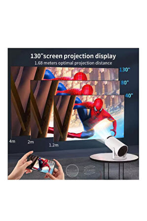 HD 4K Destekli Projeksiyon Cihazı Android Ekran Yansıtma 130 inç Spotlight 1080p Projeksiyon Cihazı