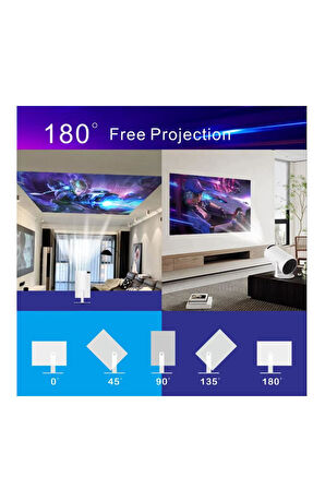HD 4K Destekli Projeksiyon Cihazı Android Ekran Yansıtma 130 inç Spotlight 1080p Projeksiyon Cihazı