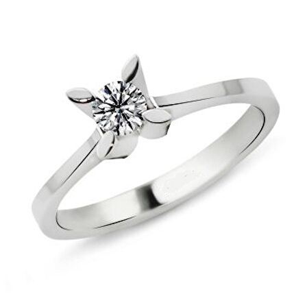 0.38 Karat G Renk HRD Sertifikalı Pırlanta Tektaş Yüzük PR328