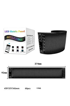 Led Matrix Panel RG-B Ekran Kumandalı App Kontrollü İş Yeri Otomobil Tır Kamyon Cam veya Duvar Uyuml