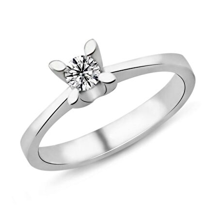 0.28 Karat D Renk Pırlanta Tektaş Yüzük PR40