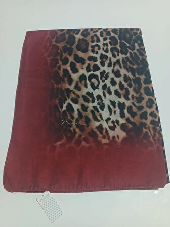 PİRAMİT SOFT ŞAL LEOPAR BORDO