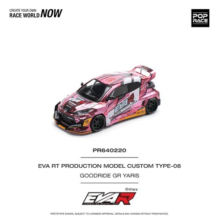 Pop Race 1:64 EVA RT Production Model Custom Type-08 Goodride GR Yaris – PR640220 Diecast Model Araba