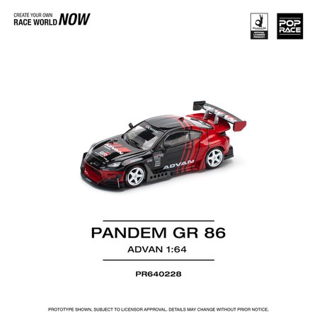 Pop Race 1:64 Pandem GR86 Advan Diecast Model Araba PR640228