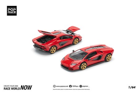 Pop Race Lamborghini LPI 800-4 Rosso Countach Kırmızı 1:64 Diecast Model Araba