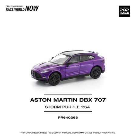 Pop Race Aston Martin DBX 707 Storm Purple 1:64 Diecast Model Araba PR640268